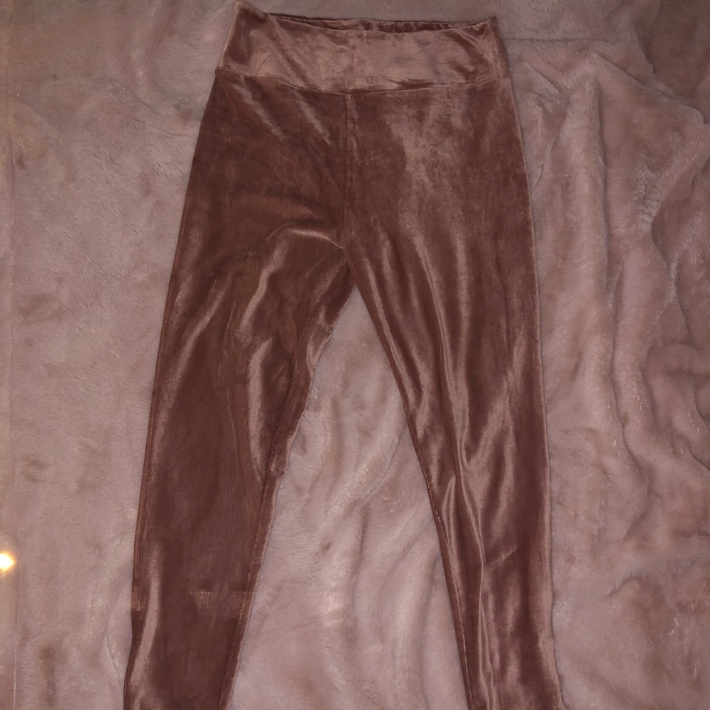 Forever 21 velvet dusty rose leggings